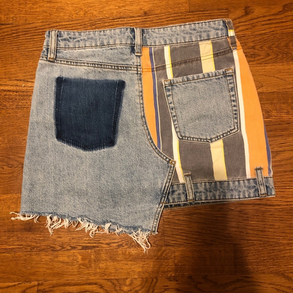 Patchwork Denim Skirt - image 2